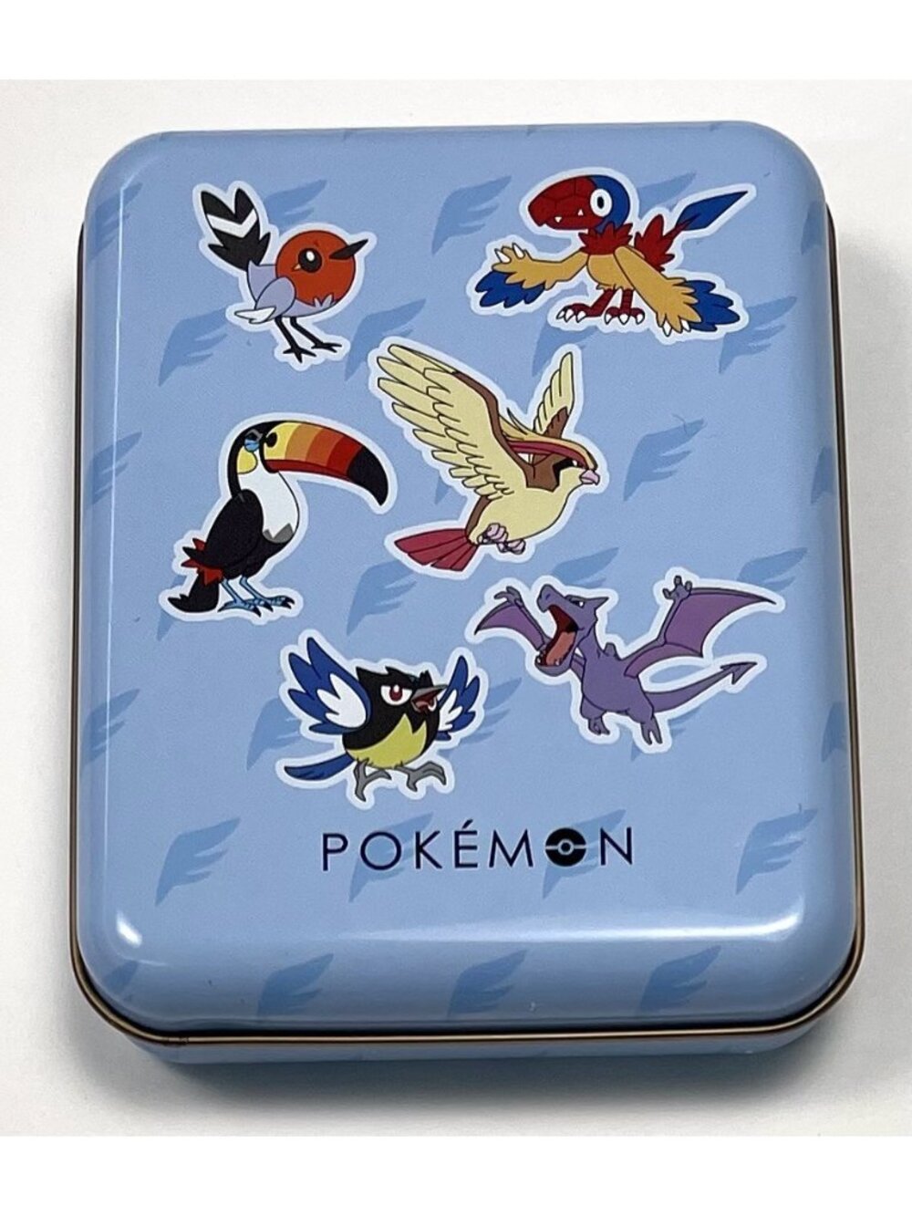 POKEMON 4"x3" Blue Metal Valentine Chocolate Mini Tin Box Japanese *Empty*